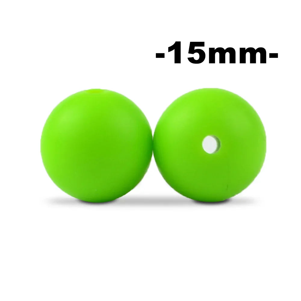 15mm 100pcs Round Silicone Beads Teether Baby Nursing