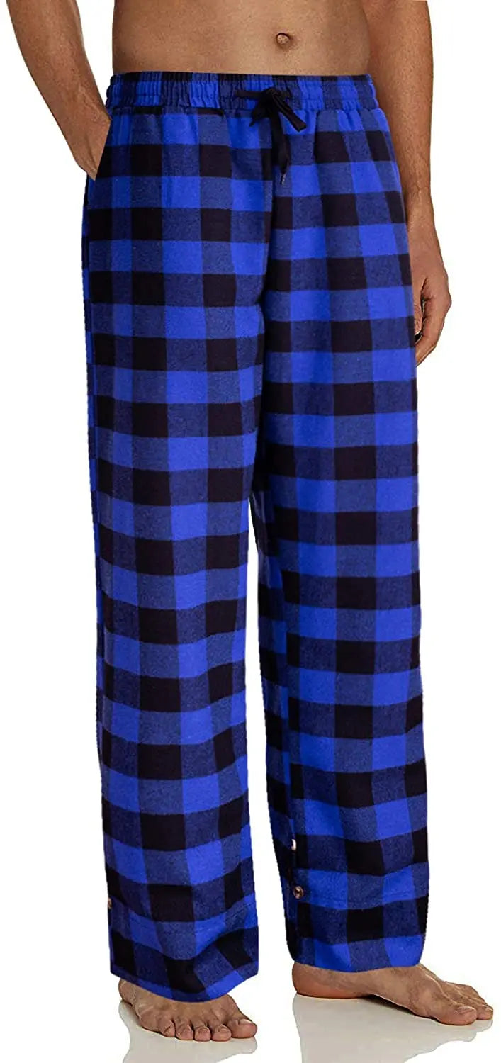 2020 Men’s Casual Cotton Pajama Pants – Soft Plaid Sleepwear