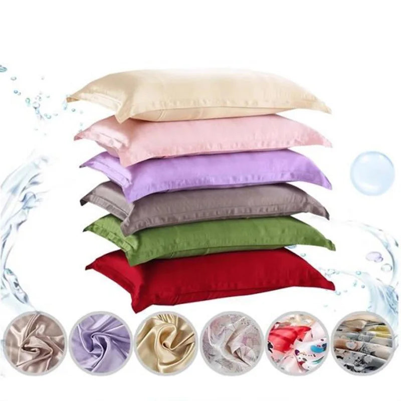 1pc Pure Emulation Silk Satin Pillowcase Single Pillow