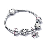 Seialoy Silver Plated Heart Key Pendant Charm Bracelets