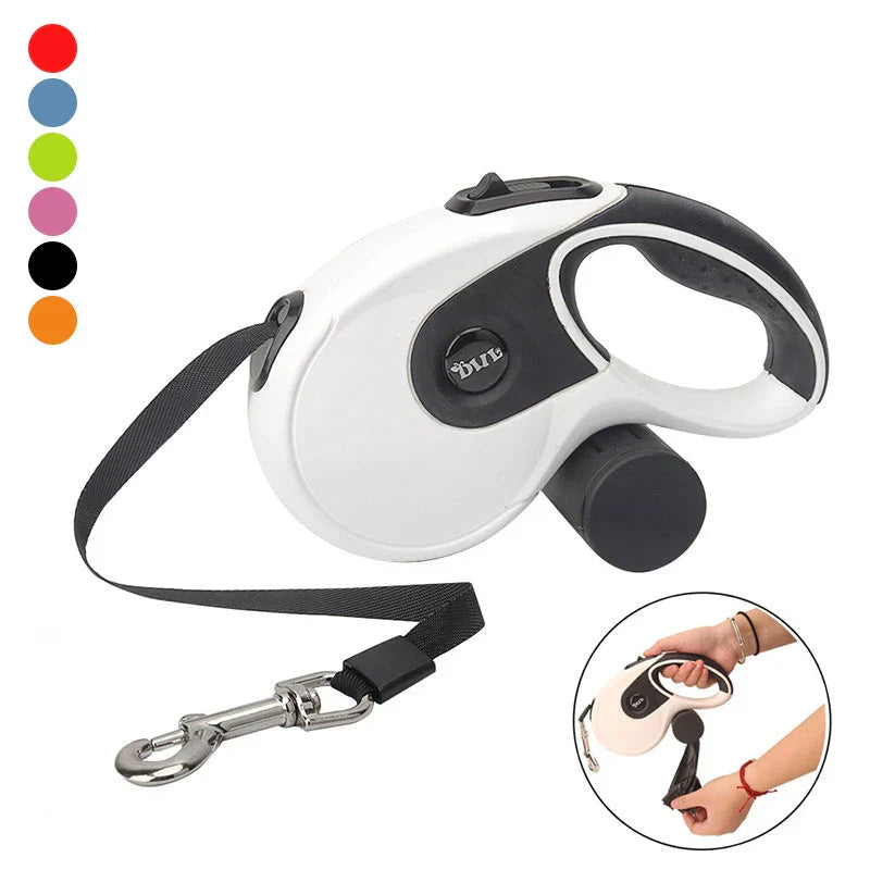 5M/8M Retractable Dog Leash Roulette Leashes with Poop