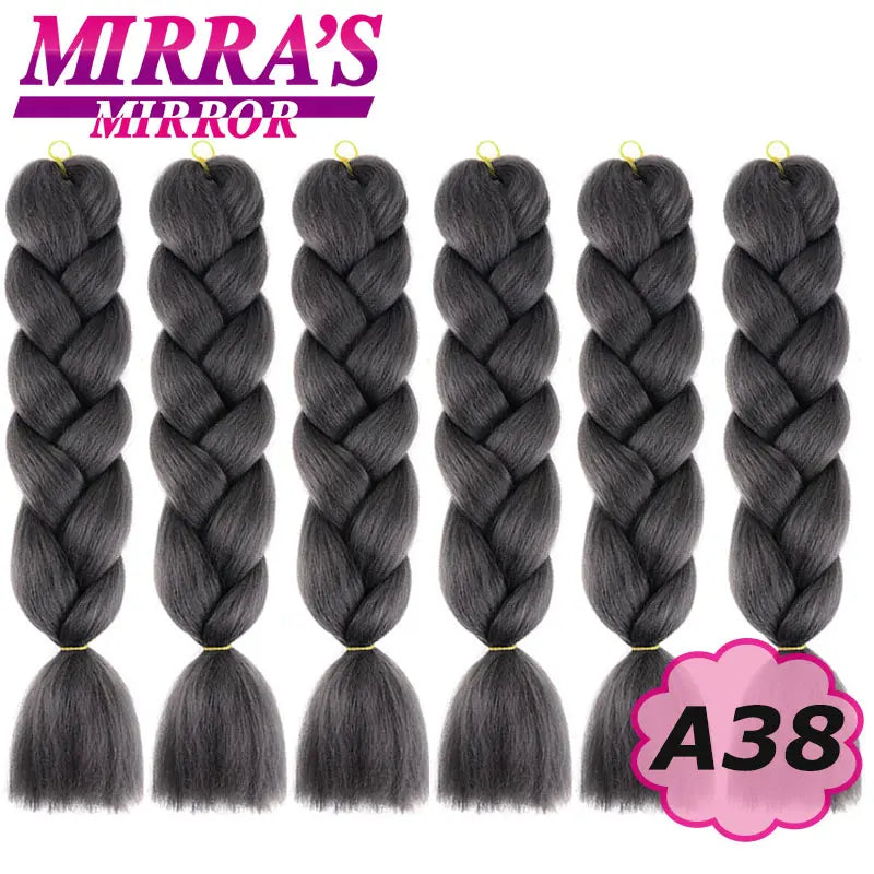 Synthetic Jumbo Braids Hair Omber Braiding Hair Extensions for Women Yaki Texture Black Blue Fake Hair Mirra’s Mirror