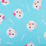 Blue Cartoon Printed Fabric Cotton Twill Cloth for