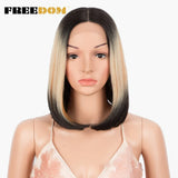 FREEDOM Straight Synthetic Lace Wigs Short Bob Ombre