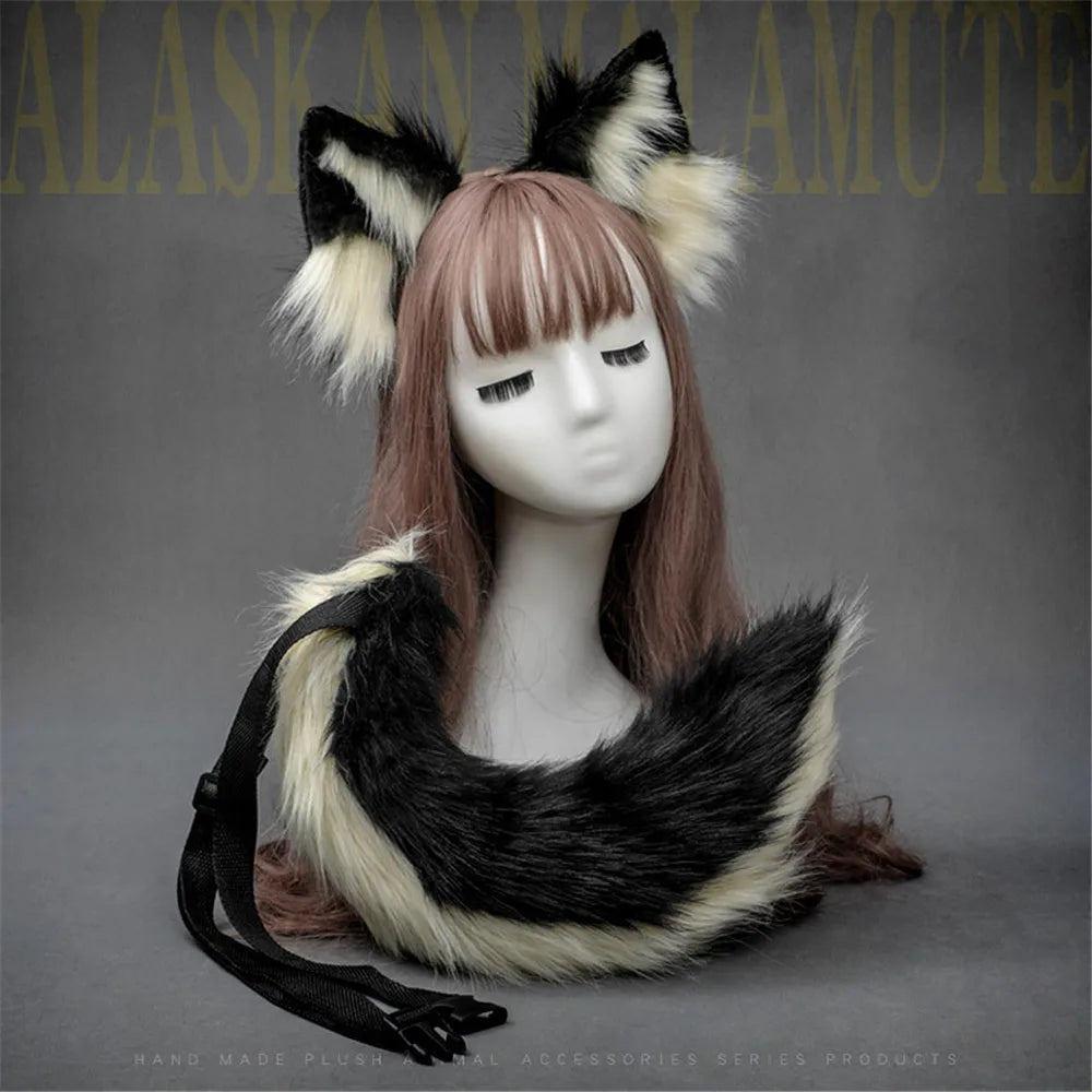 Plush Dog Cat Ears Cosplay Lolita Headband Dog