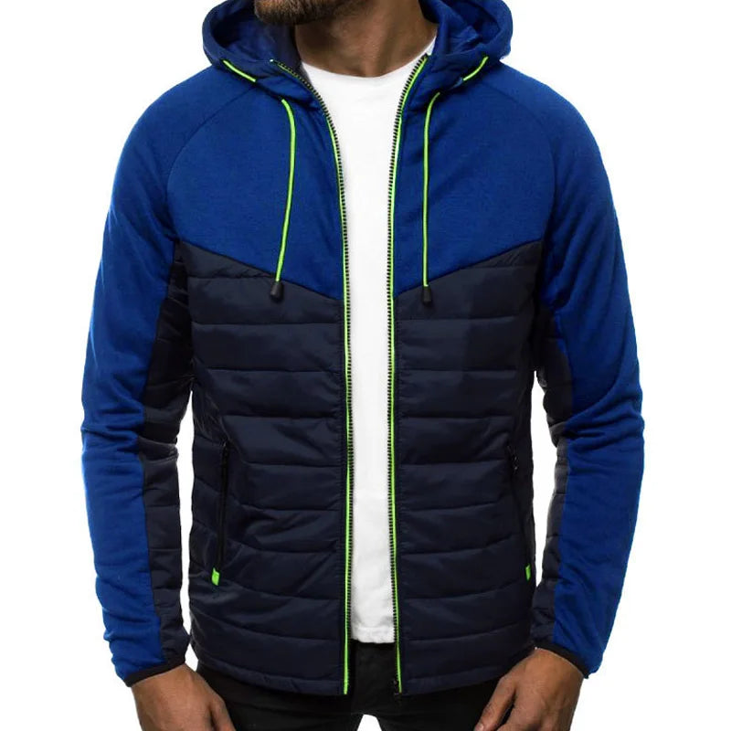 SpringAutumn New Hooded Jacket Men Casual Slim Patchwork