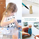 Wooden Doll Peg Baby Teether DIY Color Painting