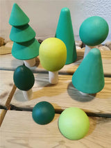 Montessori Wooden Toys Elemental Rainbow Stacking Blocks /Unpaint