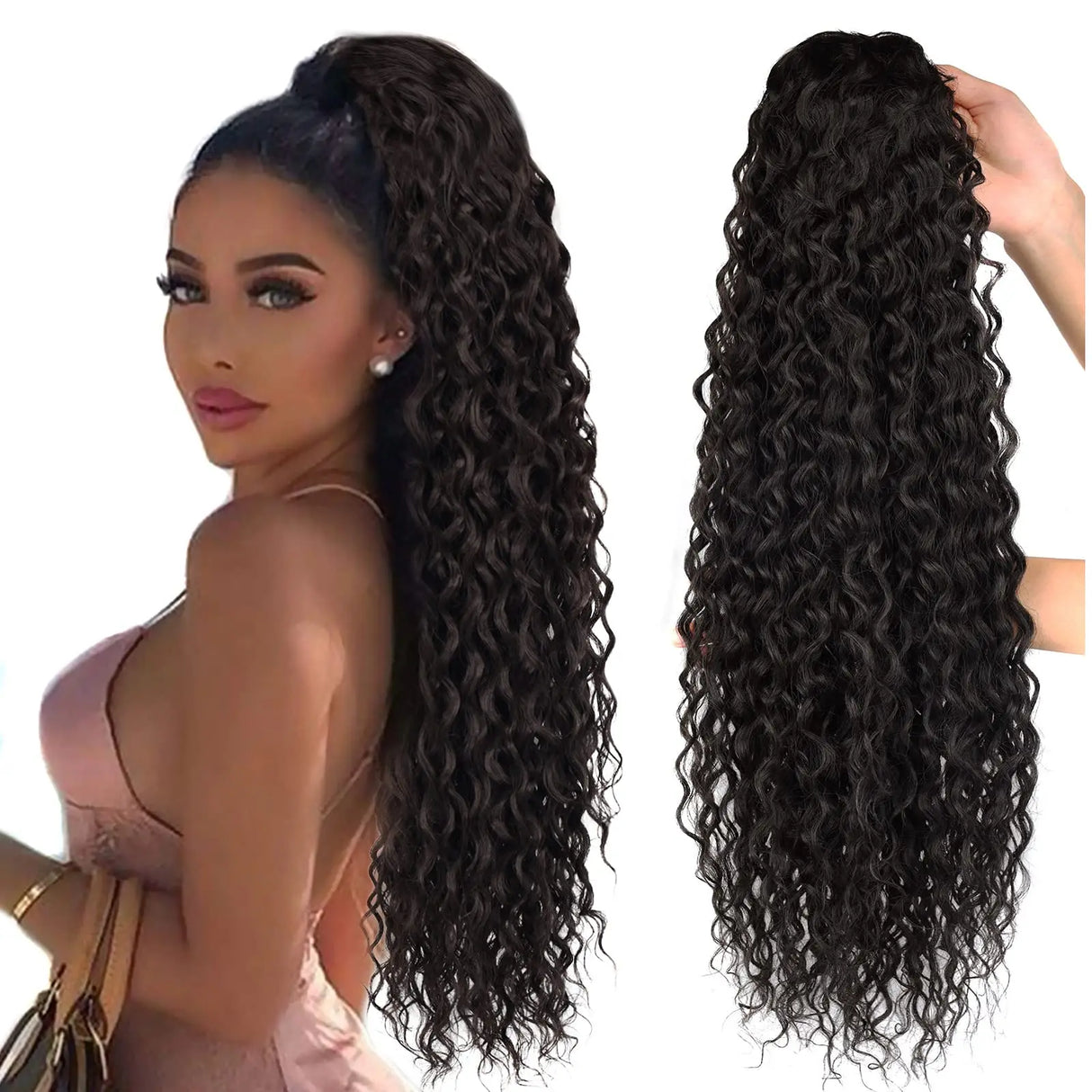 Curly Ponytail Extensions Clip in Synthetic Drawstring Ponytail