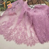 3m/lot Width 40cm Eyelash Lace Trim Purple Green