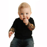 Newborn Romper Baby Girls Cotton Long Tattoo Sleeves