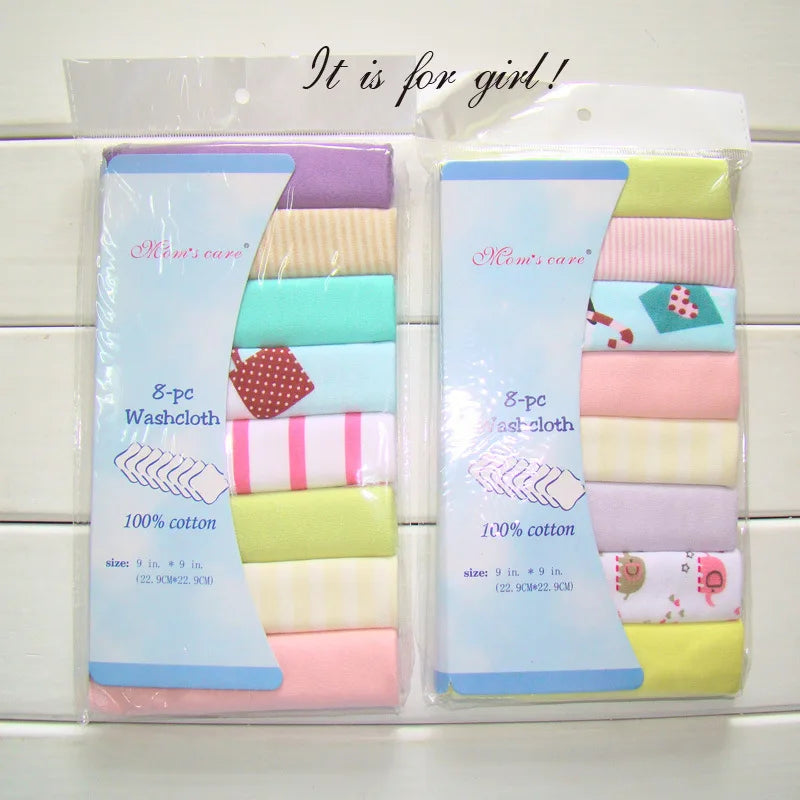 8pcs/pack Boys Girls Washcloth Cloth Wipes Nursing Wipe
