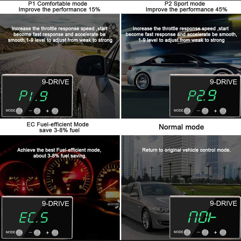 9 Drive 5 Modes Digital Car Throttle Response
