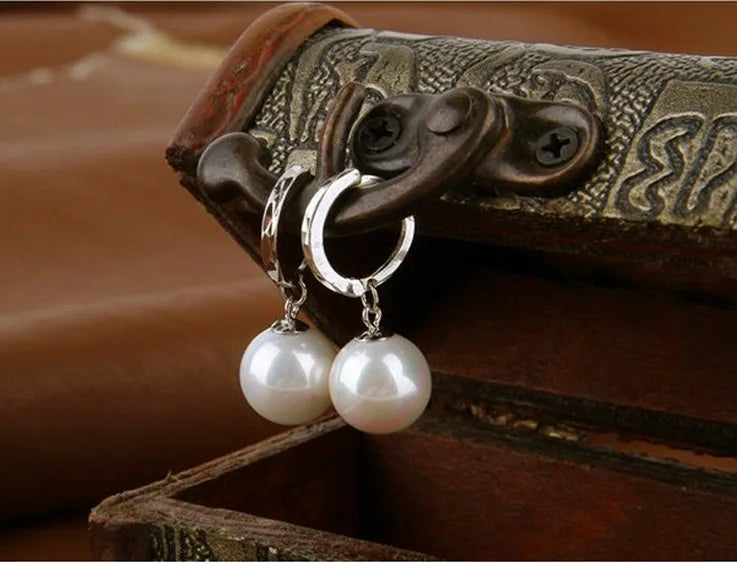 Classic Fashion 925-sterling-silver Earrings pendientes Pearl Drop Earrings