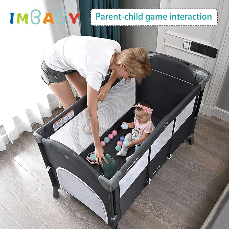 IMBABY Baby Bed Portable Baby Cribs Diaper Table