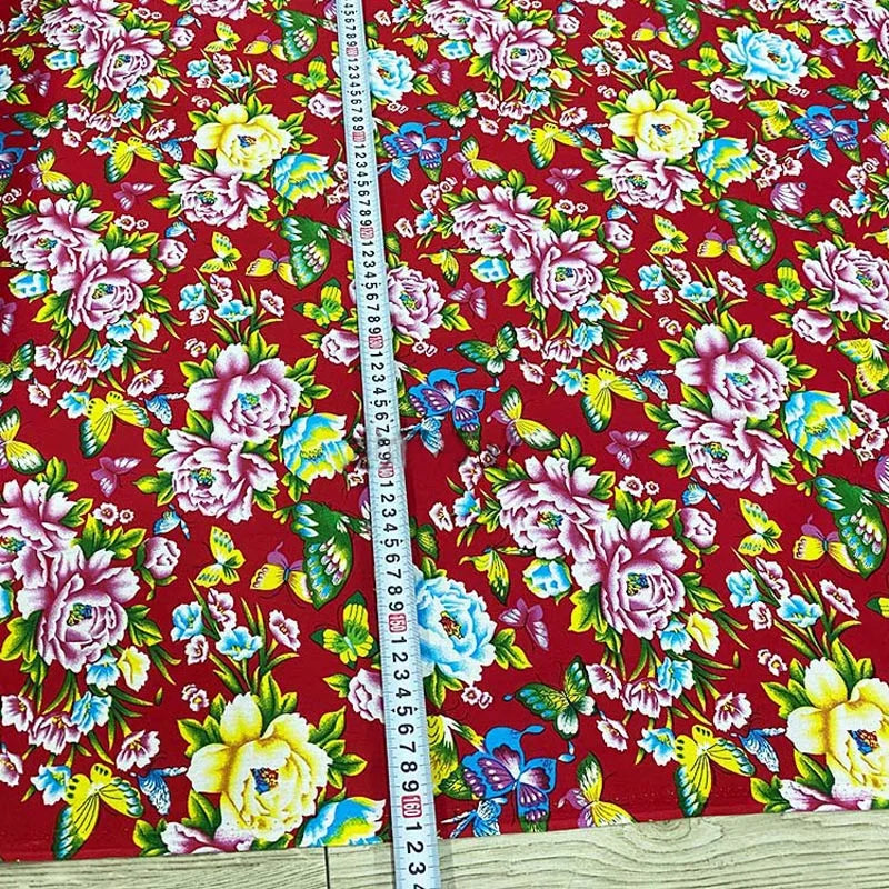 100 Cotton Textile Ethnic Chinese Traditional Big Peony