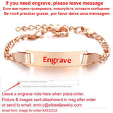 Personalize Baby Name Bracelet Figaro Chain Smooth Bangle