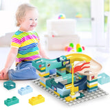 65pcs/set Marble Race Run Block Compatible Duploed Building