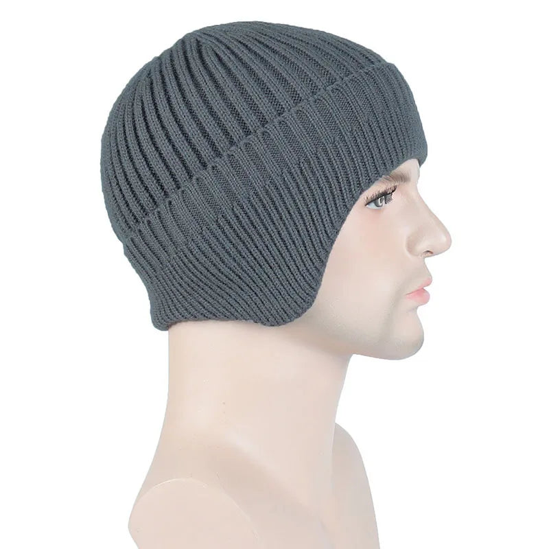 Winter Ears Protected Hats for Men Thicker Beanies