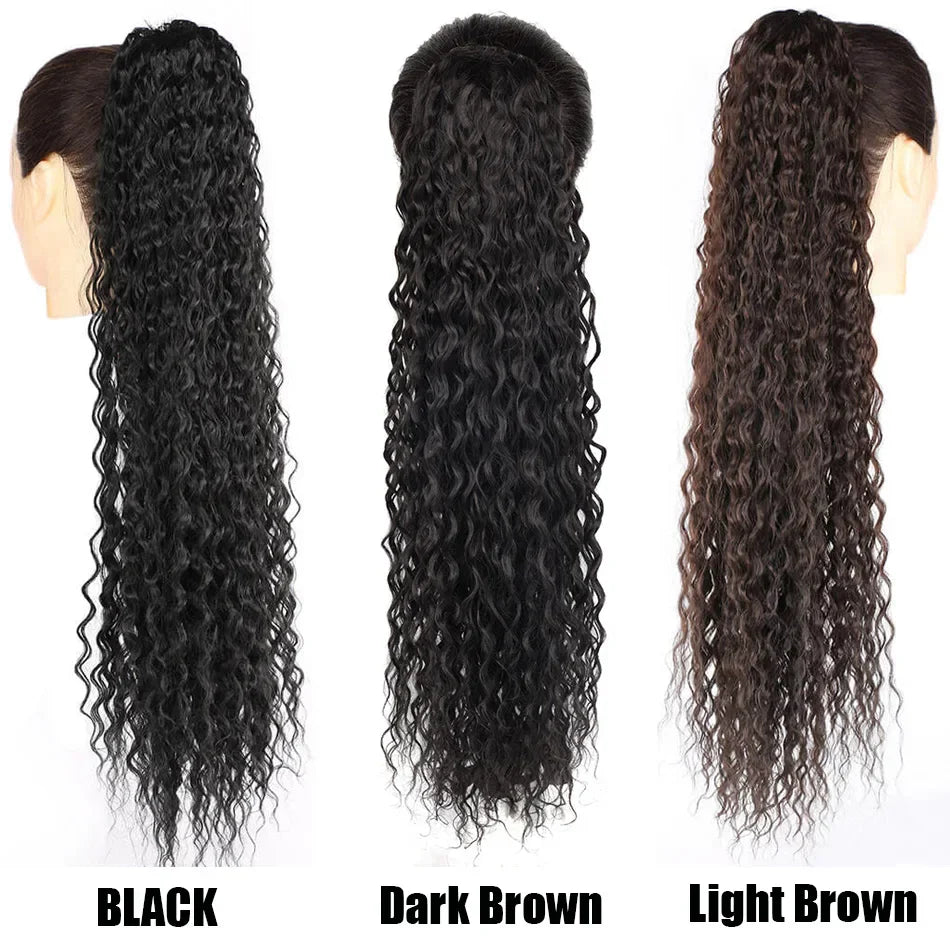 Curly Ponytail Extensions Clip in Synthetic Drawstring Ponytail