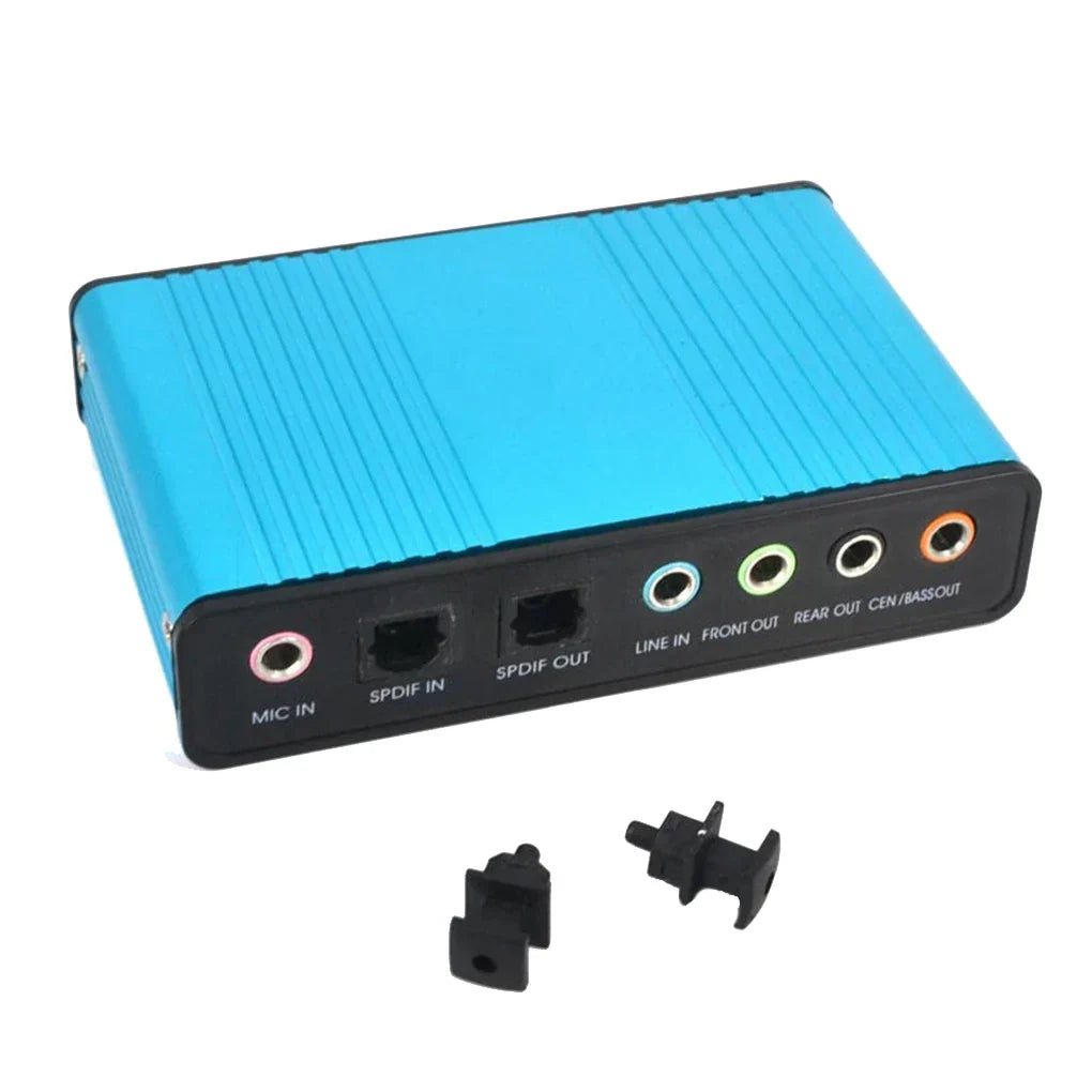 Sound Card Adapter 6 Channels External Converters Retractable