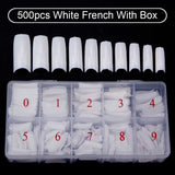 500Pcs/Box False Nails Tips Manicure Kit Nail File