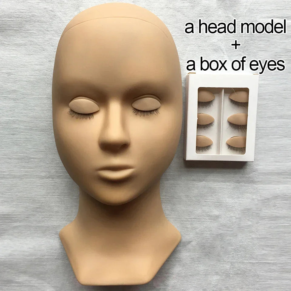Mannequin Head for Eyelashes Handmade Practice Silicone Lash