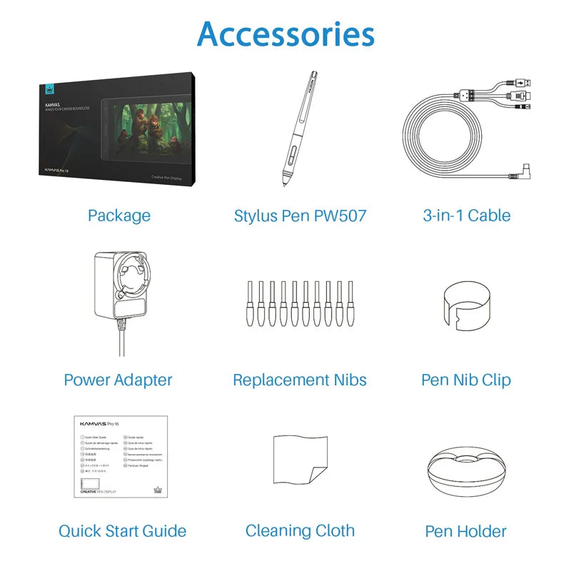 HUION Kamvas Pro 16 15.6 Inch Graphics Tablet
