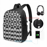 Funny Graphic print Copacabana Ipanema USB Charge Backpack