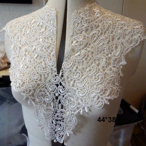 1 Pc Black Flower Neckline Collar Lace Applique