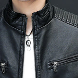 Men Leather Suit Jacket Men Slim Fit Short