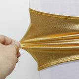 10pcs/50pcs Metallic Gold Silver Stretch Spandex Chair Bow