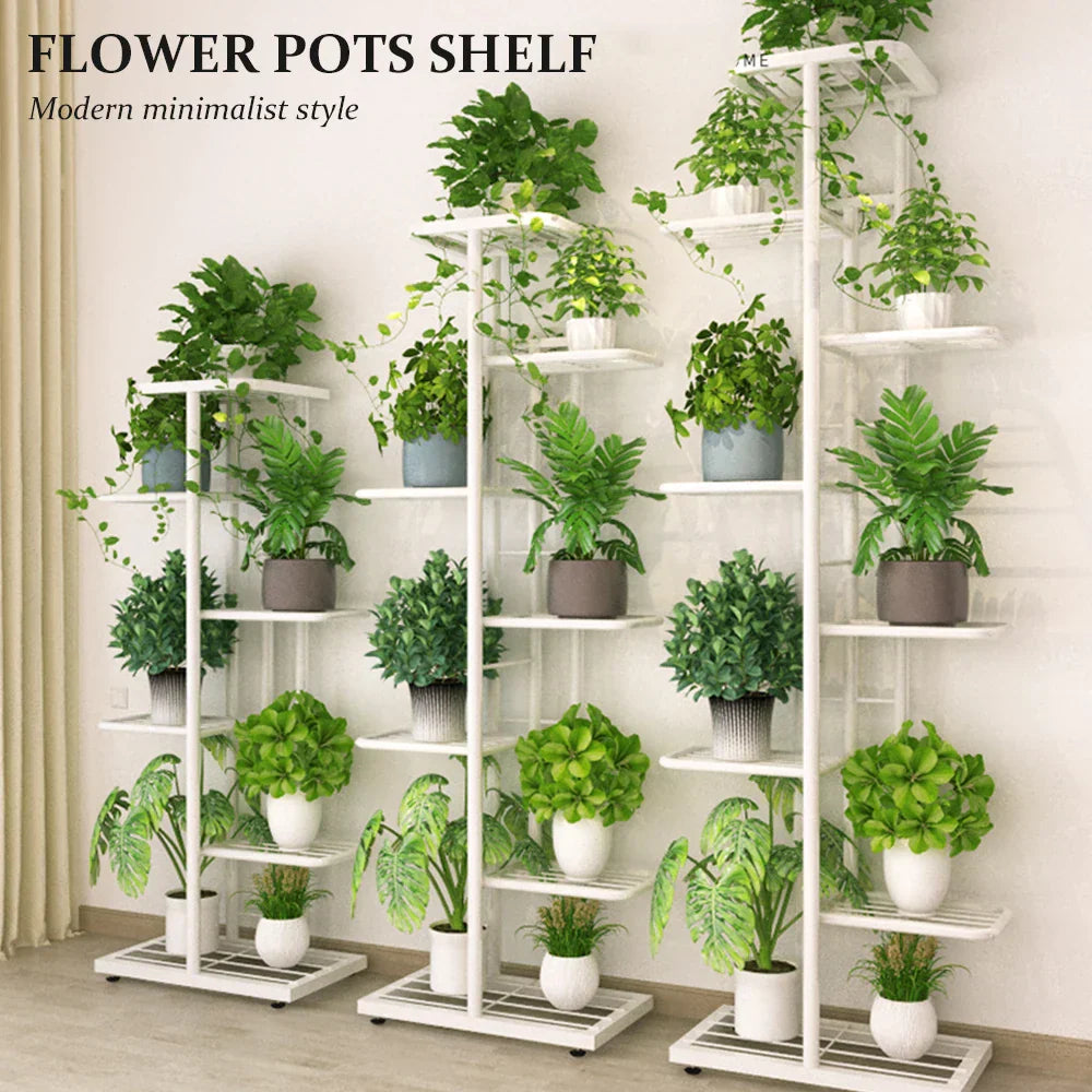 4-Tier Metal Plant Stand Flower Pot Stand Flower