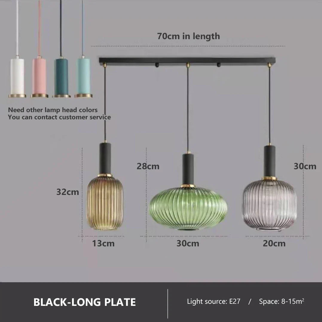 Retro restaurant colorfull glass pendant lights Creative living