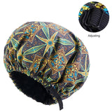 Oversize Africa Print Invisible Adjustable Round Hat Satin