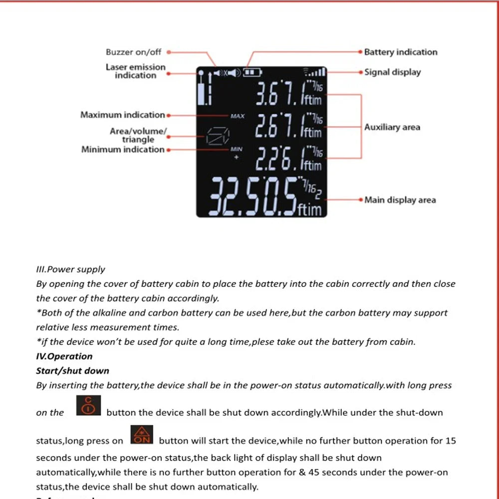 40M Smart Digital level Laser Distance Meter Range