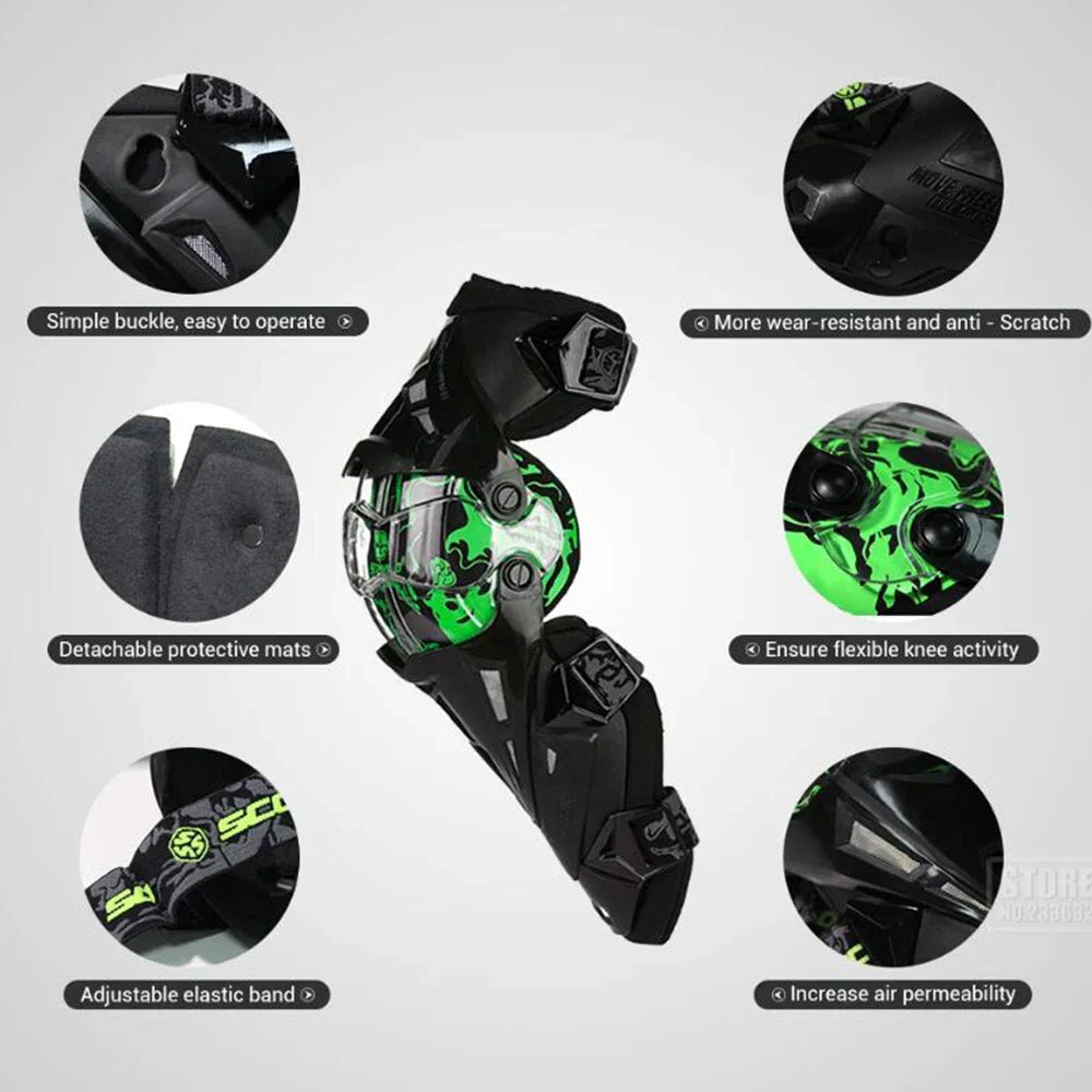 SCOYCO Motorcycle Knee Protection Motocross Protector Pads Guards Motosiklet Dizlik Moto Joelheira Protective Gear Knee Pads
