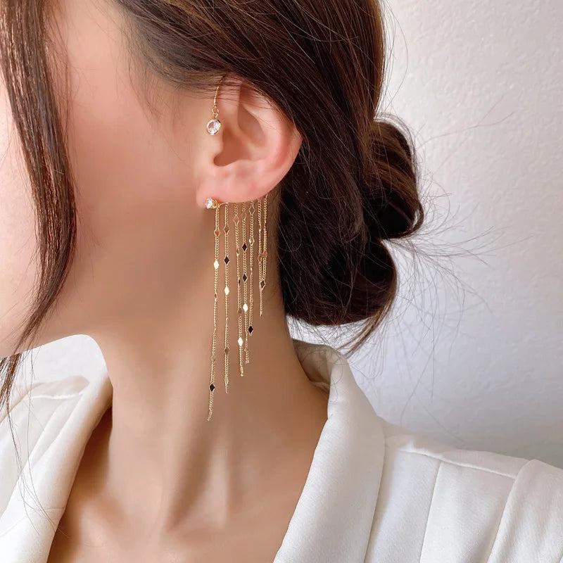 20Style Luxury Shiny Crystal Rhinestone Long Tassel Ear