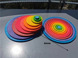 Montessori Wooden Toys Elemental Rainbow Stacking Blocks /Unpaint