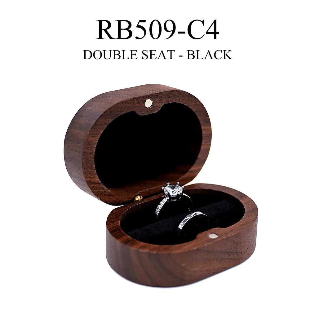 Marriage Engagement Wooden Ring Box for Wedding Custom