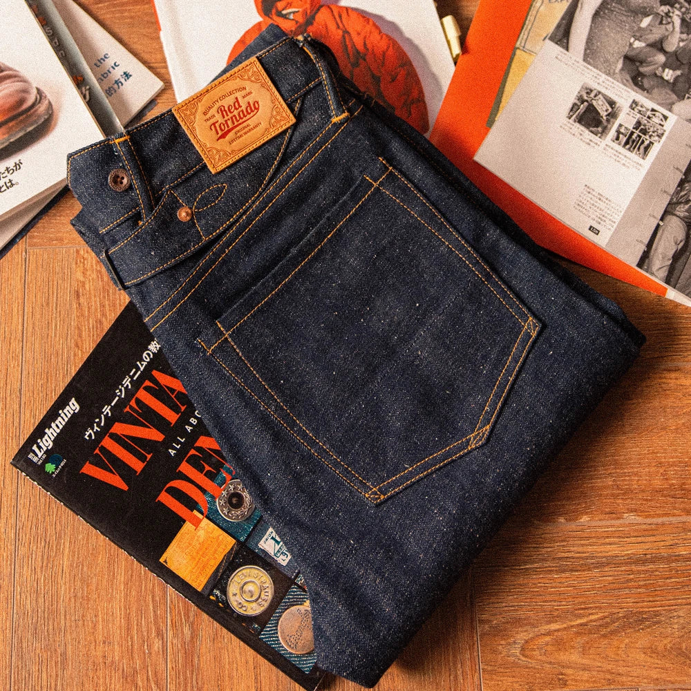 Red Tornado Tapered Jeans Vintage Men's Selvedge Denim