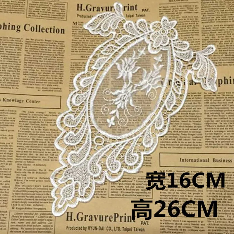 1 Pc Black Flower Neckline Collar Lace Applique