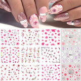 12 Designs Nail Stickers Set Mixed Floral Geometric