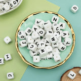 TYRY.HU 50-500Pcs 12mm Silicone Letter Beads BPA-Free Colorful
