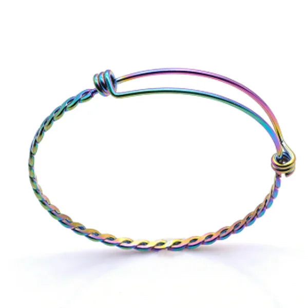 20pcs/lot 316 Stainless Steel DIY Charm Bangle 50-65mm