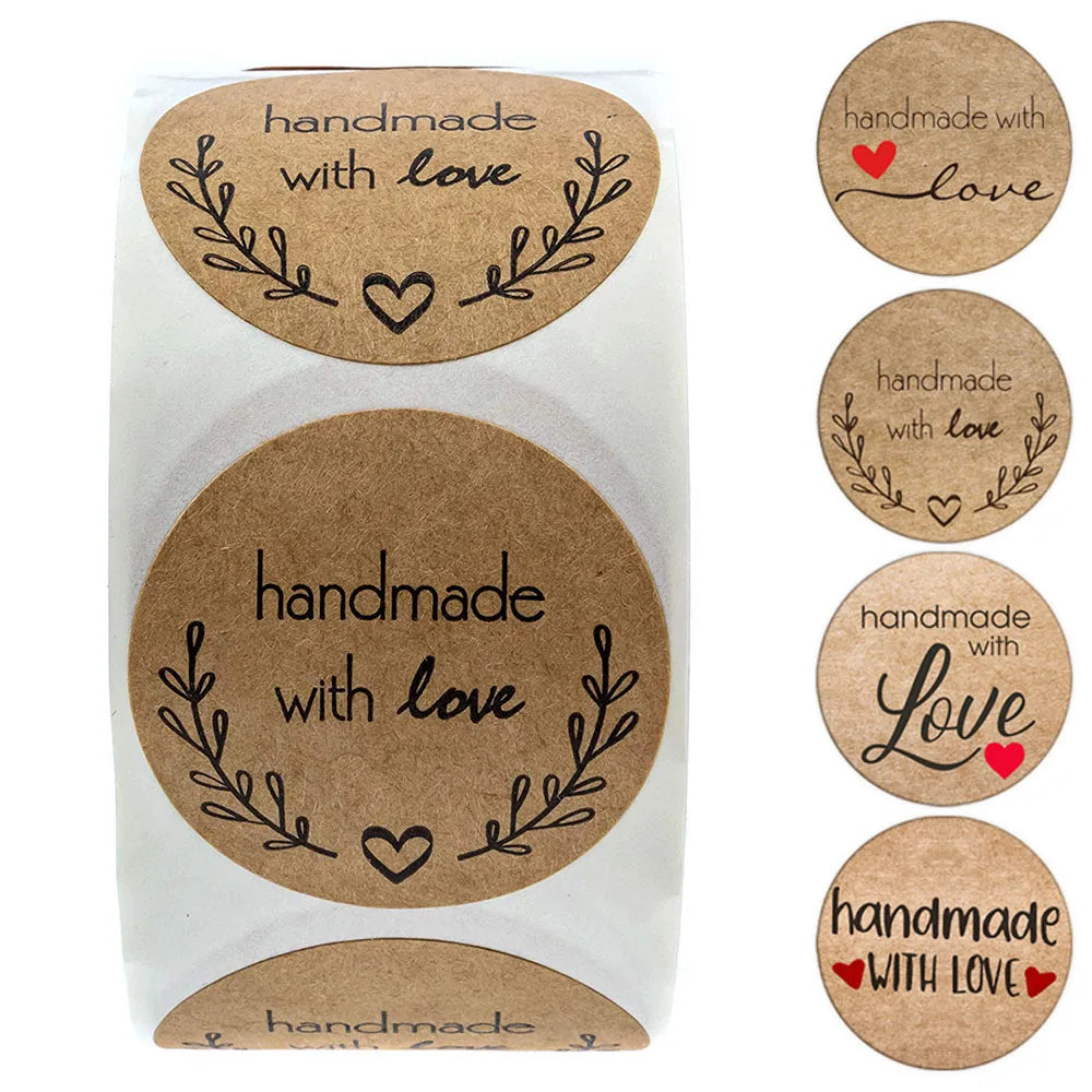 100500pcs Vintage Kraft Paper Stickers Scrapbook Gift Stationery