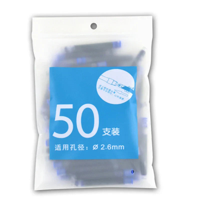 50Pcs Fountain Pen Ink Cartridges 2.6mm High quality