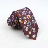 New Floral Tie For Men Skinny Casual Cotton