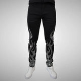 New Man Stretchy Jeans Black Skinny Hot Drill