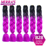 6 Bundle Braiding Hair 24 Inch Synthetic Jumbo